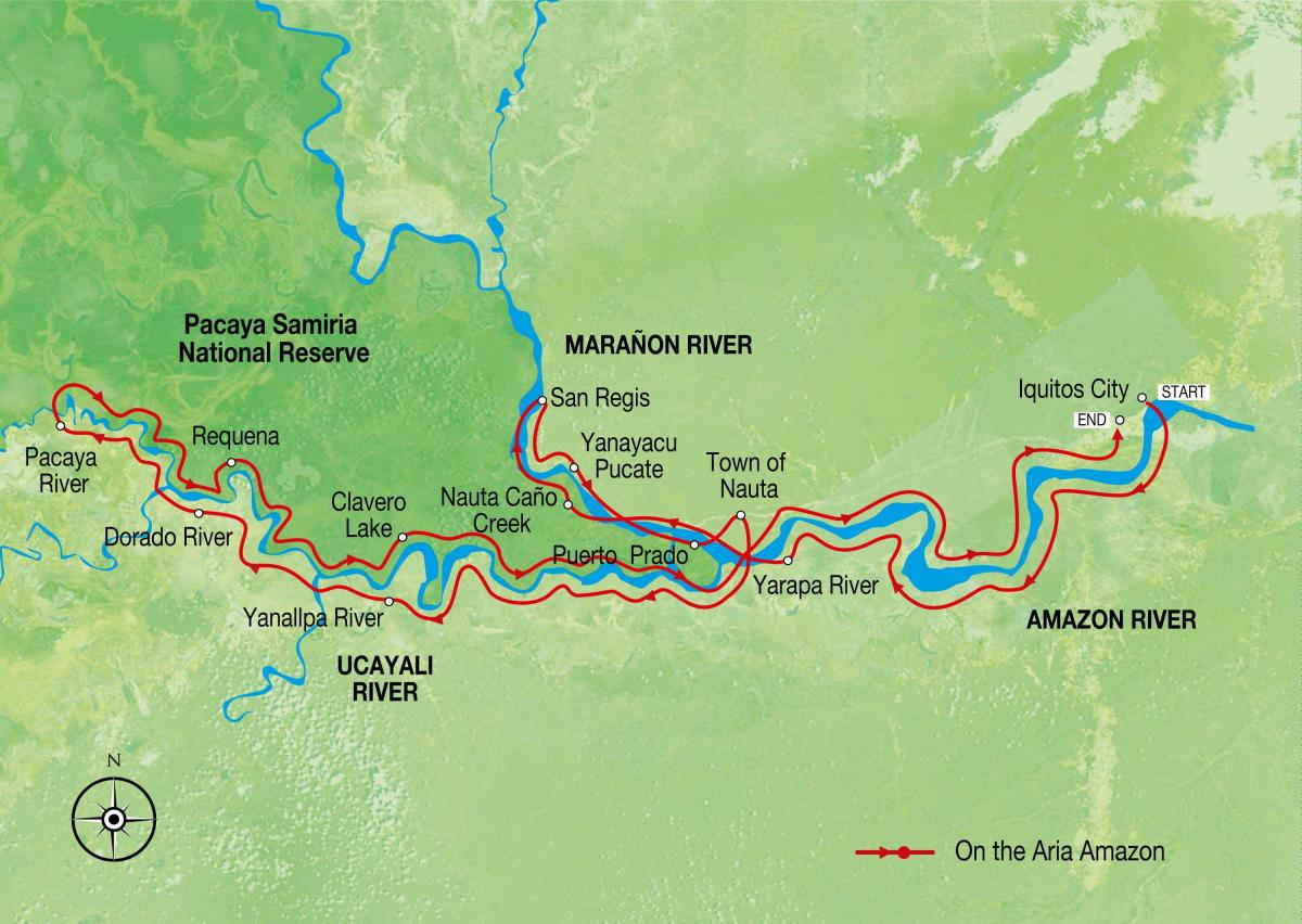 નકશો એમેઝોન નદી પેરુ