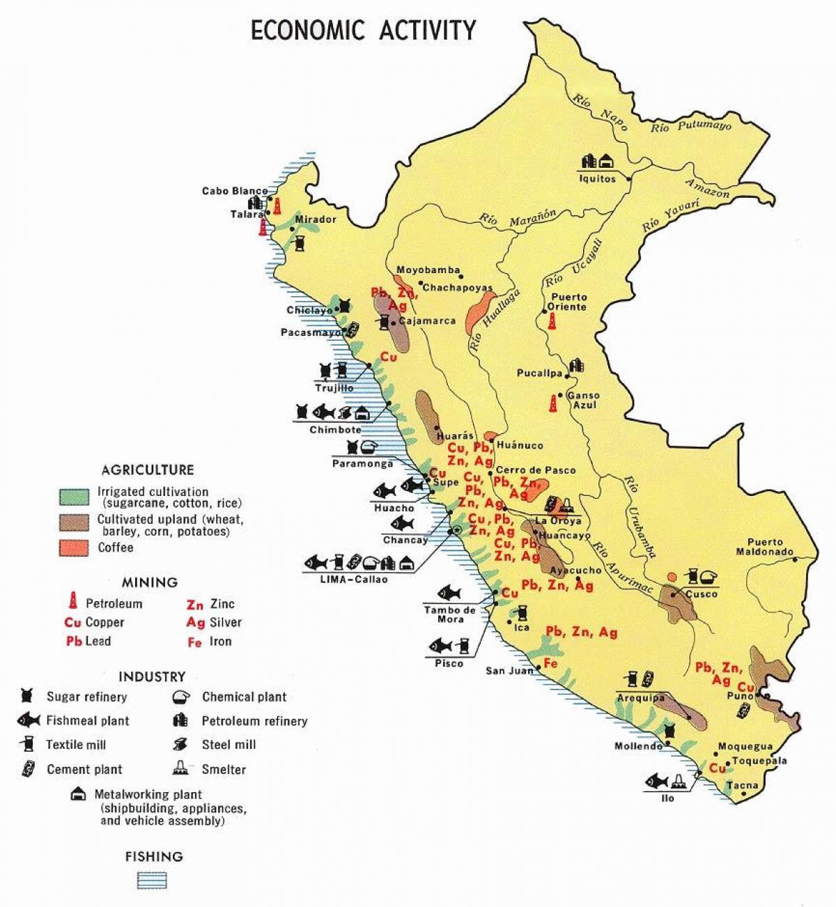 નકશો પેરુ કૃષિ