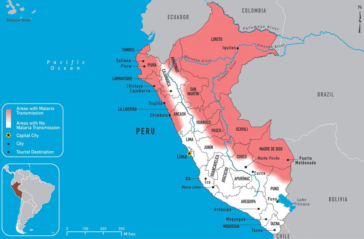 નકશો પેરુ મેલેરિયા