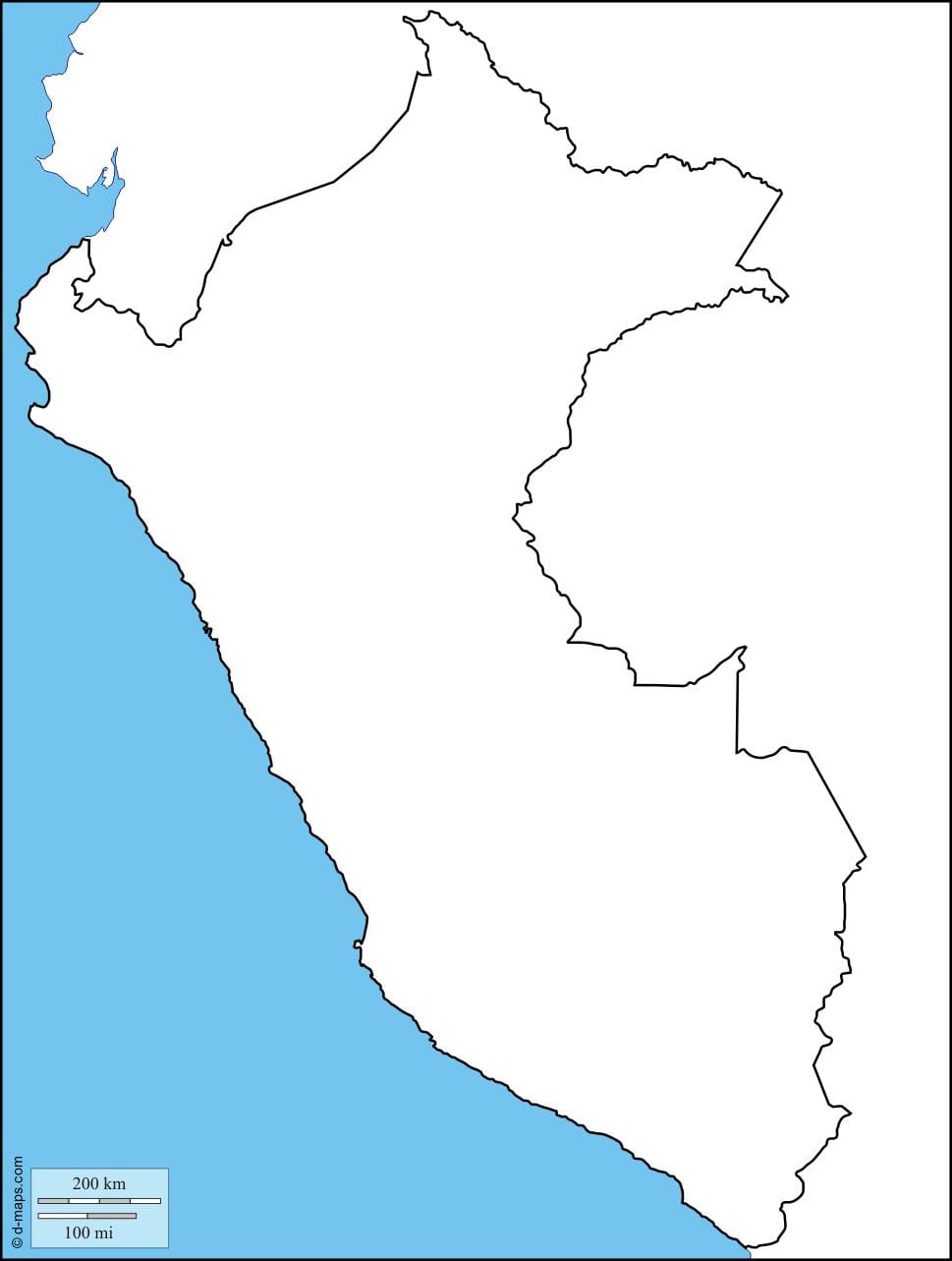 નકશો ખાલી નકશો પેરુ