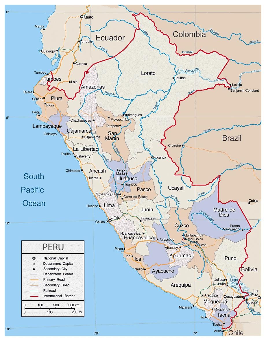નકશો વિગતવાર નકશો પેરુ