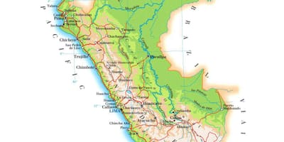 નકશો ભૌતિક નકશો પેરુ