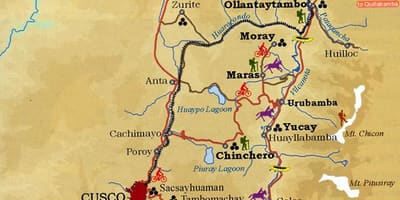 નકશો ઓફ સેક્રેડ વેલી cusco પેરુ